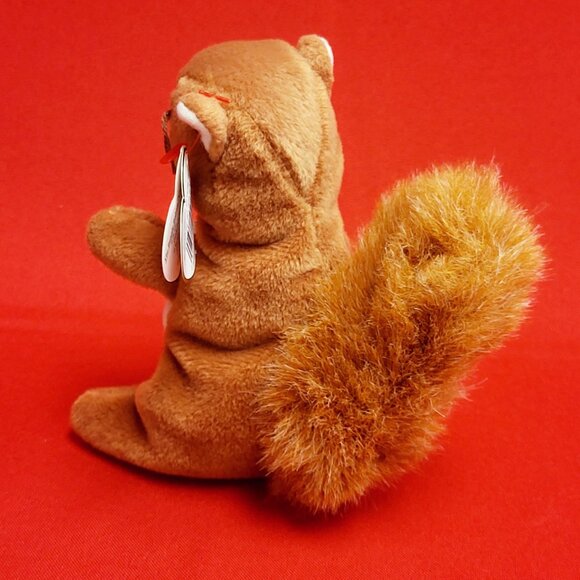 Ty Beanie Babies Nuts The Squirrel 1996 Animal Plush Stuff Toy - Picture 11 of 13